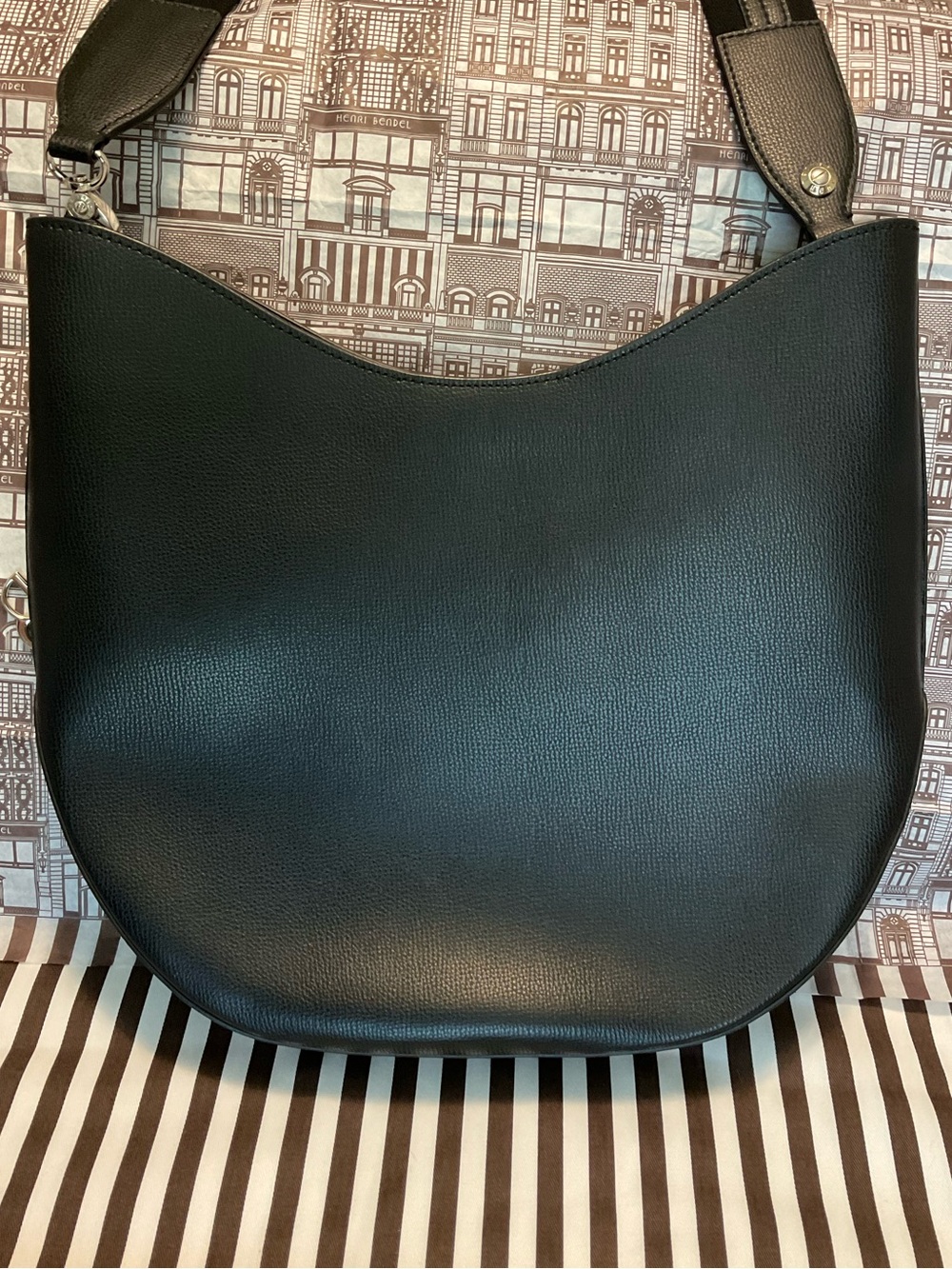 Henri Bendel West 57th Embellished Floral Appliqué Crossbody Hobo - Picture 4 of 16